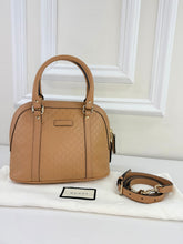GUCCI MICROGUSSISSIMA MINI DOME BAG IN TAN