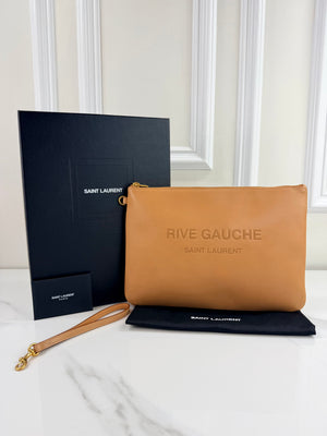 YSL RIVE GAUCHE ZIP POUCH CALFSKIN