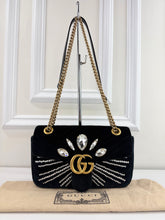 GUCCI MARMONT VELVET MARQUIS CRYSTAL IN BLACK
