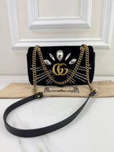 GUCCI MARMONT VELVET MARQUIS CRYSTAL IN BLACK