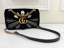 GUCCI MARMONT VELVET MARQUIS CRYSTAL IN BLACK