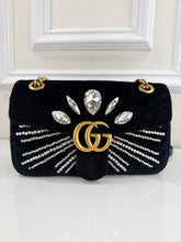 GUCCI MARMONT VELVET MARQUIS CRYSTAL IN BLACK