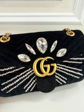 GUCCI MARMONT VELVET MARQUIS CRYSTAL IN BLACK