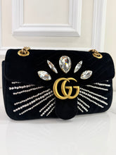GUCCI MARMONT VELVET MARQUIS CRYSTAL IN BLACK