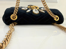 GUCCI MARMONT VELVET MARQUIS CRYSTAL IN BLACK