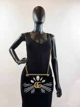 GUCCI MARMONT VELVET MARQUIS CRYSTAL IN BLACK