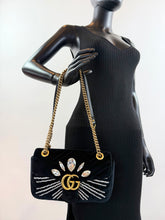 GUCCI MARMONT VELVET MARQUIS CRYSTAL IN BLACK