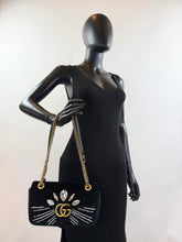 GUCCI MARMONT VELVET MARQUIS CRYSTAL IN BLACK