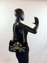 GUCCI MARMONT VELVET MARQUIS CRYSTAL IN BLACK