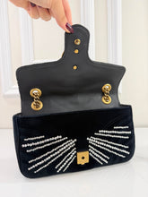 GUCCI MARMONT VELVET MARQUIS CRYSTAL IN BLACK