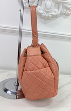 CHANEL LAMBSKIN QUILTED CC DRAWSTRING BUCKET BAG / CROSSBODY