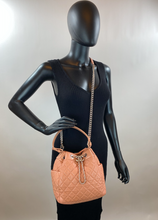 CHANEL LAMBSKIN QUILTED CC DRAWSTRING BUCKET BAG / CROSSBODY