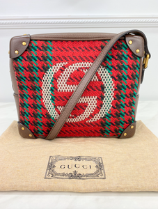 GUCCI HOUNDSTOOTH BOXY TRUNK CROSSBODY