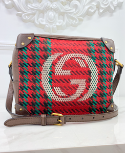 GUCCI HOUNDSTOOTH BOXY TRUNK CROSSBODY