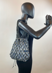 DIOR OBLIQUE TECHNICAL WOVEN NET BUCKET BAG