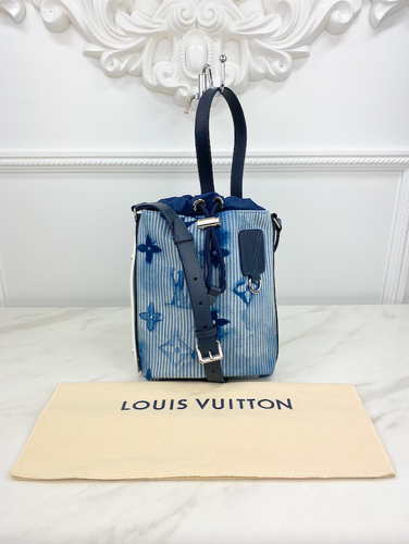 LOUIS VUITTON HICKORY STRIPES DENIM WATERCOLOR SAC BB