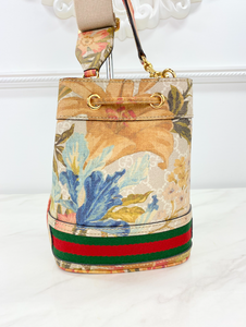 GUCCI OPHIDIA WATER FLORAL BUCKET BAG LIMITED EDITION