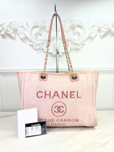 CHANEL MIXED FIBERS DEAUVILLE TOTE (PINK)