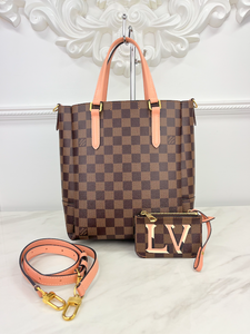 LOUIS VUITTON DAMIER EBENE BELMONT PM (PINK)