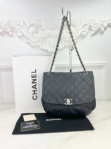 CHANEL CALFSKIN QUILTED LARGE TRIANON FLAP BAG