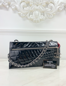 CHANEL KALEIDOSCOPE CHAIN SHOULDER BAG QUILTED PATENT LARGE