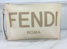 FENDI ROMA FLAT POUCH (LARGE- CREAM)