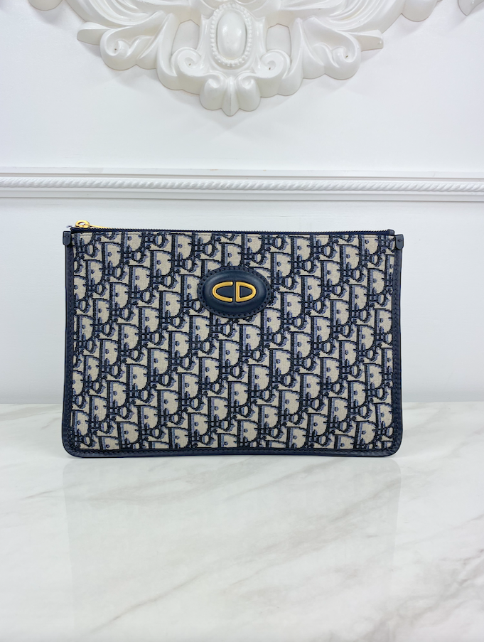 DIOR OBLIQUE MONOGRAM POUCH CLUTCH