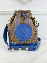 FENDI STAMP PATCH BUCKET BAG (BLUE)