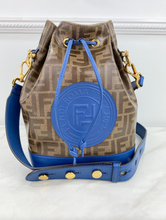 FENDI STAMP PATCH BUCKET BAG (BLUE)