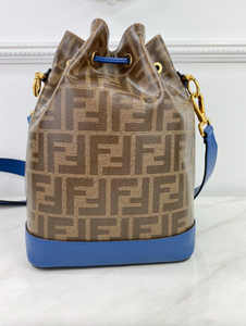 FENDI STAMP PATCH BUCKET BAG (BLUE)