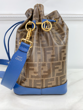 FENDI STAMP PATCH BUCKET BAG (BLUE)