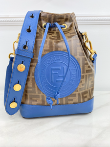 FENDI STAMP PATCH BUCKET BAG (BLUE)