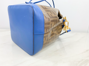 FENDI STAMP PATCH BUCKET BAG (BLUE)