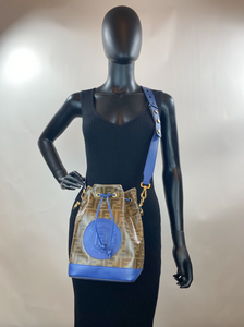 FENDI STAMP PATCH BUCKET BAG (BLUE)