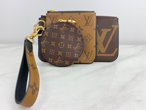 LOUIS VUITTON GIANT REVERSE MINI MONOGRAM TRIO POUCH