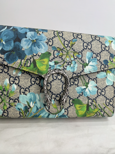 GUCCI BLOOMS DIONYSUS CHAIN WALLET (BLUE)