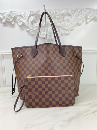 LOUIS VUITTON NEVERFULL MM DE (PINK INTERIOR) FULL SET