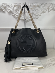 GUCCI SOHO CHAIN SHOULDER BAG (BLACK)