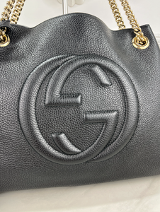 GUCCI SOHO CHAIN SHOULDER BAG (BLACK)