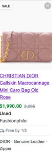 DIOR CALFSKIN MACROCANNAGE MINI CARO BAG