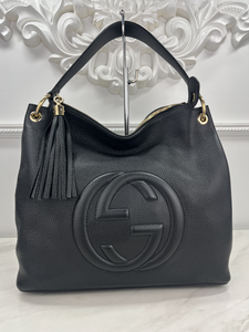 GUCCI SOHO HOBO PEBBLED CALFSKIN (BLACK)