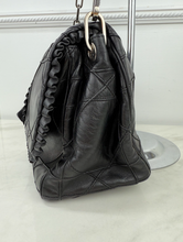 DIOR CANNAGE RUFFLE NEW LOCK FLAP (LAMBSKIN - BLACK)