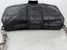 DIOR CANNAGE RUFFLE NEW LOCK FLAP (LAMBSKIN - BLACK)