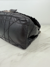 DIOR CANNAGE RUFFLE NEW LOCK FLAP (LAMBSKIN - BLACK)