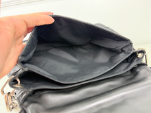 DIOR CANNAGE RUFFLE NEW LOCK FLAP (LAMBSKIN - BLACK)