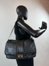 DIOR CANNAGE RUFFLE NEW LOCK FLAP (LAMBSKIN - BLACK)