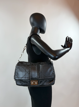 DIOR CANNAGE RUFFLE NEW LOCK FLAP (LAMBSKIN - BLACK)