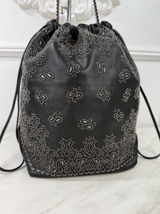 YSL TEDDY STUDDED BANDANA BUCKET BAG LIMITED EDITION