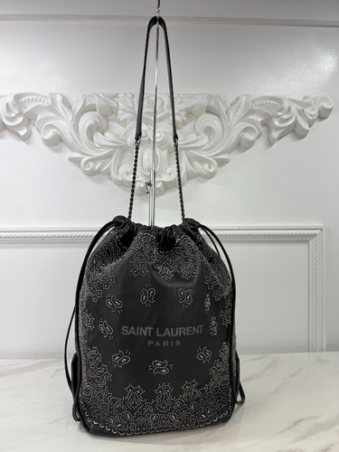 YSL TEDDY STUDDED BANDANA BUCKET BAG LIMITED EDITION