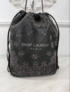 YSL TEDDY STUDDED BANDANA BUCKET BAG LIMITED EDITION